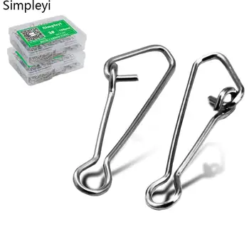 MEGA SALE ❤️ 50/100pcs/box Sea Snap Hooks for Fishing Stainless Steel Fishing Swivels Fishing Hook Line Connector 00/0/1/2/3/4# Snap Clips - discount item 50% OFF Sports & Entertainment