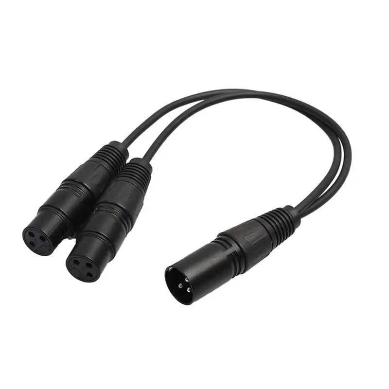 Черный кабель 3-контактный XLR штекер адаптера для Dual 2 Женский DJ 0,3 M Y сплиттер 16 AWG микрофон полезные Радиоуправляемый квадрокоптер