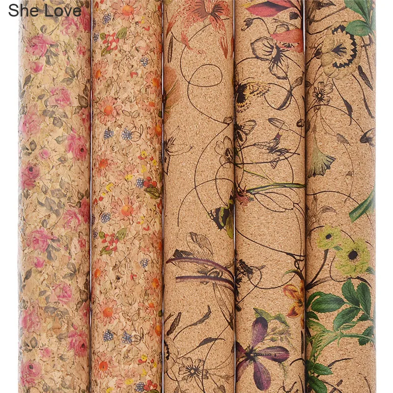 She-Love-Flower-Printed-Soft-Cork-Fabric-Sewing-Cloth-Garments-DIY