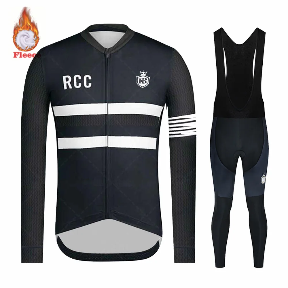 

2020 Black RCC Letter Winter Fleece Cycling Set MTB Bike Clothes Ropa Ciclismo Jersey Set Maillot Ropa de Ciclismo