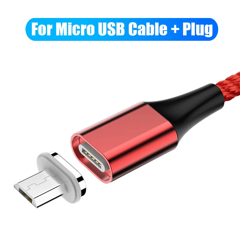 5А Магнитный кабель Micro usb type C супер быстрая зарядка телефона Microusb type-C магнитное зарядное устройство usb c для huawei xiaomi samsung - Цвет: Red for Micro