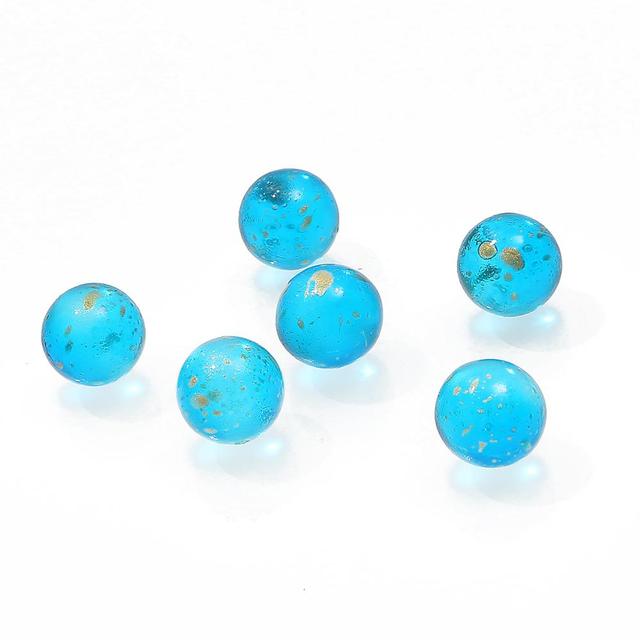 Round Glass Beads No Hole Gold Dust Loose Bead For DIY Decoration Jewelry Making Accessories Display Cabinet Decor Beads