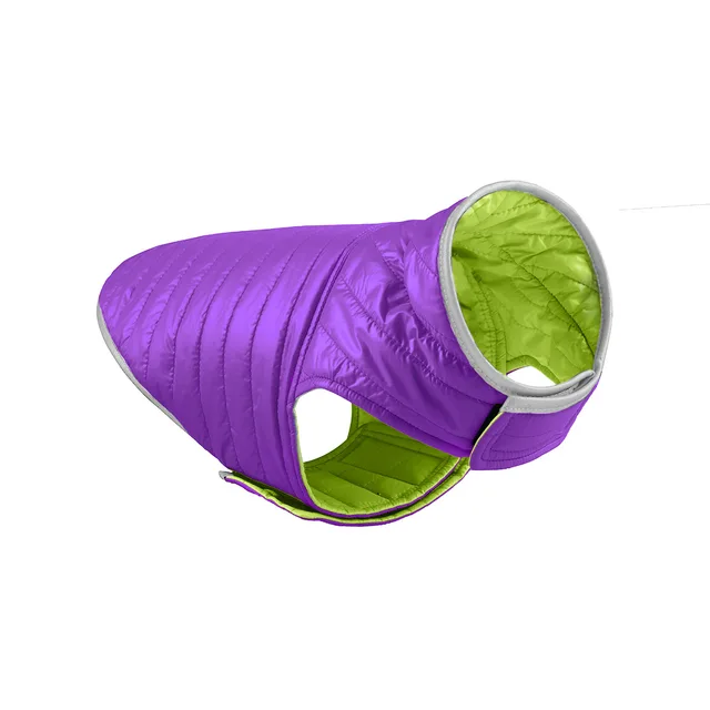 Double-Sided Waterproof Puppy Jacket Winter Pet Dog Warm Clothes Vest Coat For Medium Dogs Reflective Clothing Pet Outfit XS-XXL PURPLE GREEN
