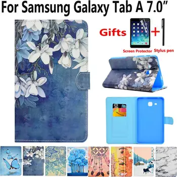 

Fashion Flower Case for Samsung Galaxy Tab A/A6 7.0 7 inch 2016 SM-T280 SM-T285 Painted Leather Cover Case for Samsung T280 T285