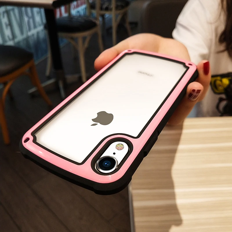 

Military Tough Armor Phone Case for iPhone 7 X 6 6s 8 plus Candy Color Soft Rubbe Cover for iPhone XR Xs Max 11 Pro Case