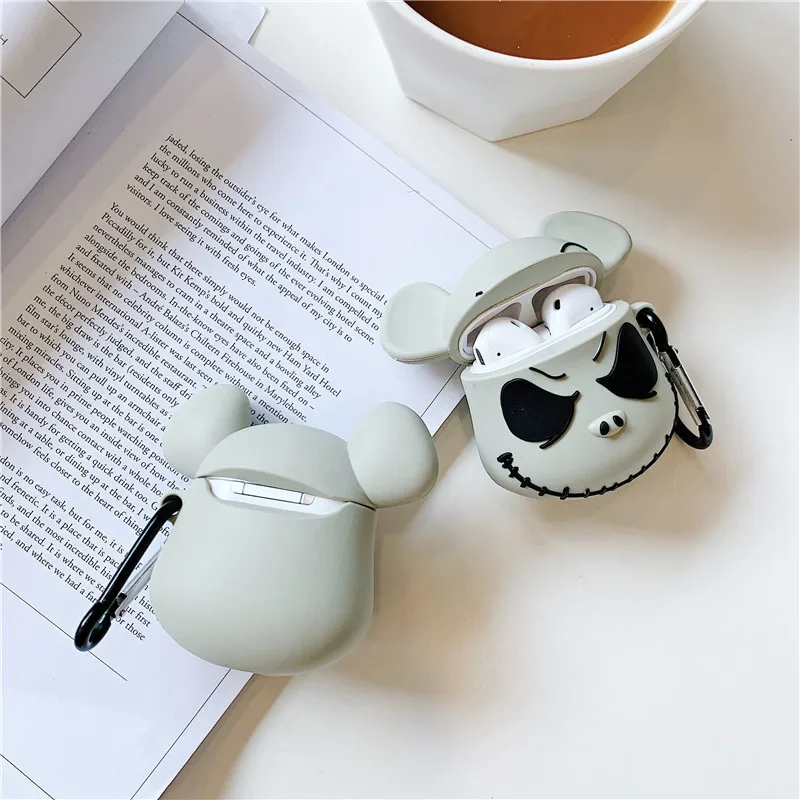 Jack Skellington хмурый медведь брелок силиконовый чехол Bluetooth беспроводной Чехол для наушников для Apple защитный чехол для airpods брелок