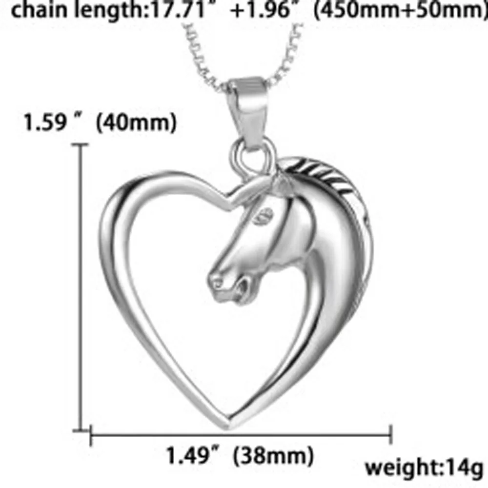 Новые модные ювелирные изделия Белая лошадь в ожерелье сердце для женщин Подарки N.29