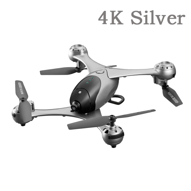 Радиоуправляемый вертолет 4K Дрон с камерой HD Дрон wifi FPV Квадрокоптер высота удерживайте следуя за мной селфи Дрон детский подарок на день рождения игрушка - Цвет: 4K Silver