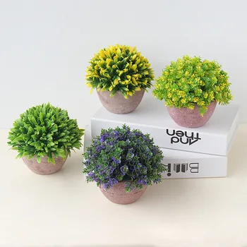

Semi-Circular Imitation Flowers Green Vegetation Bonsai Decoration Creative Home Living Room Desktop Decoration Artificial Flowe