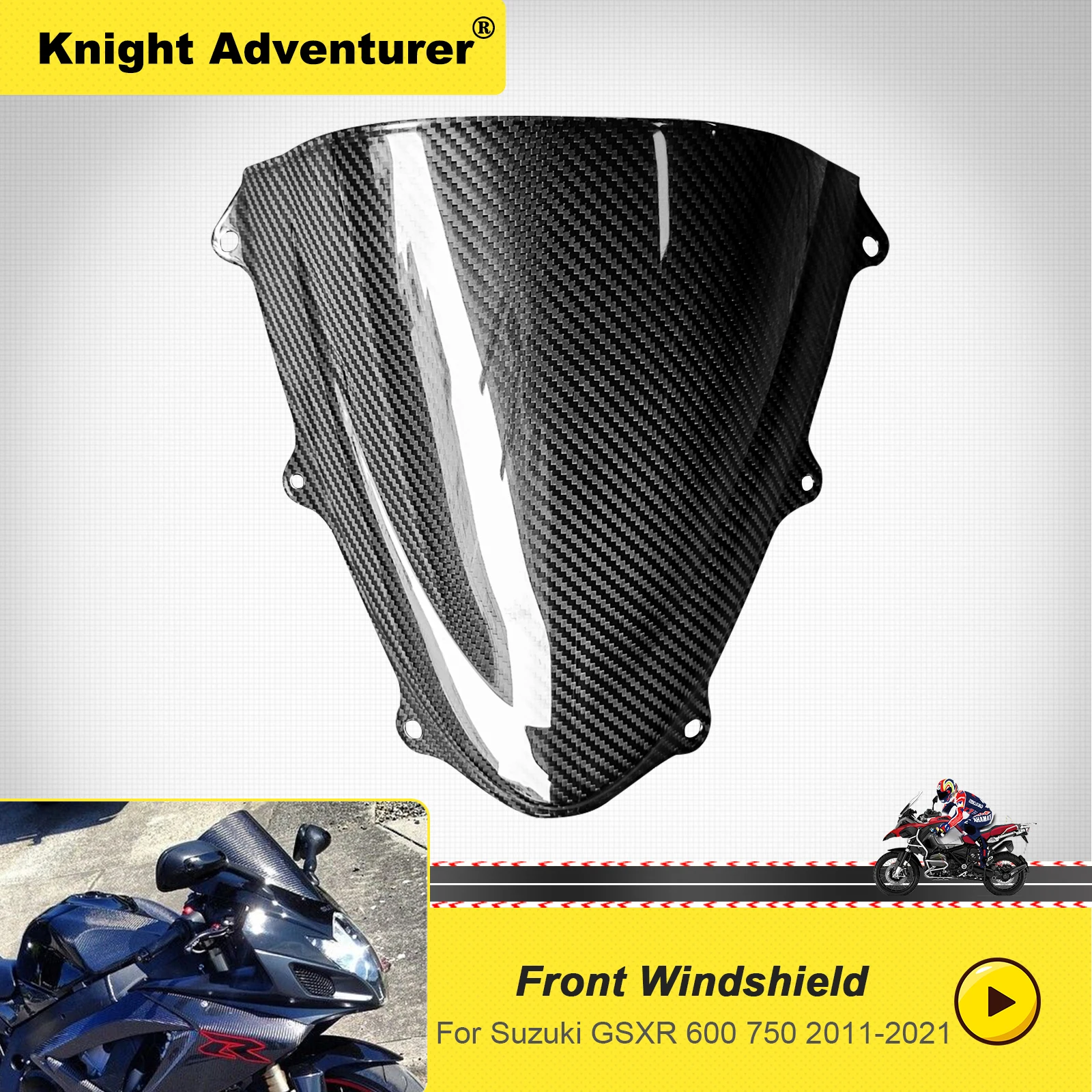 Ветровое стекло для Suzuki GSXR 600 750 K6 GSXR600 GSXR750 2011-2021 100% углеродное волокно ветровое