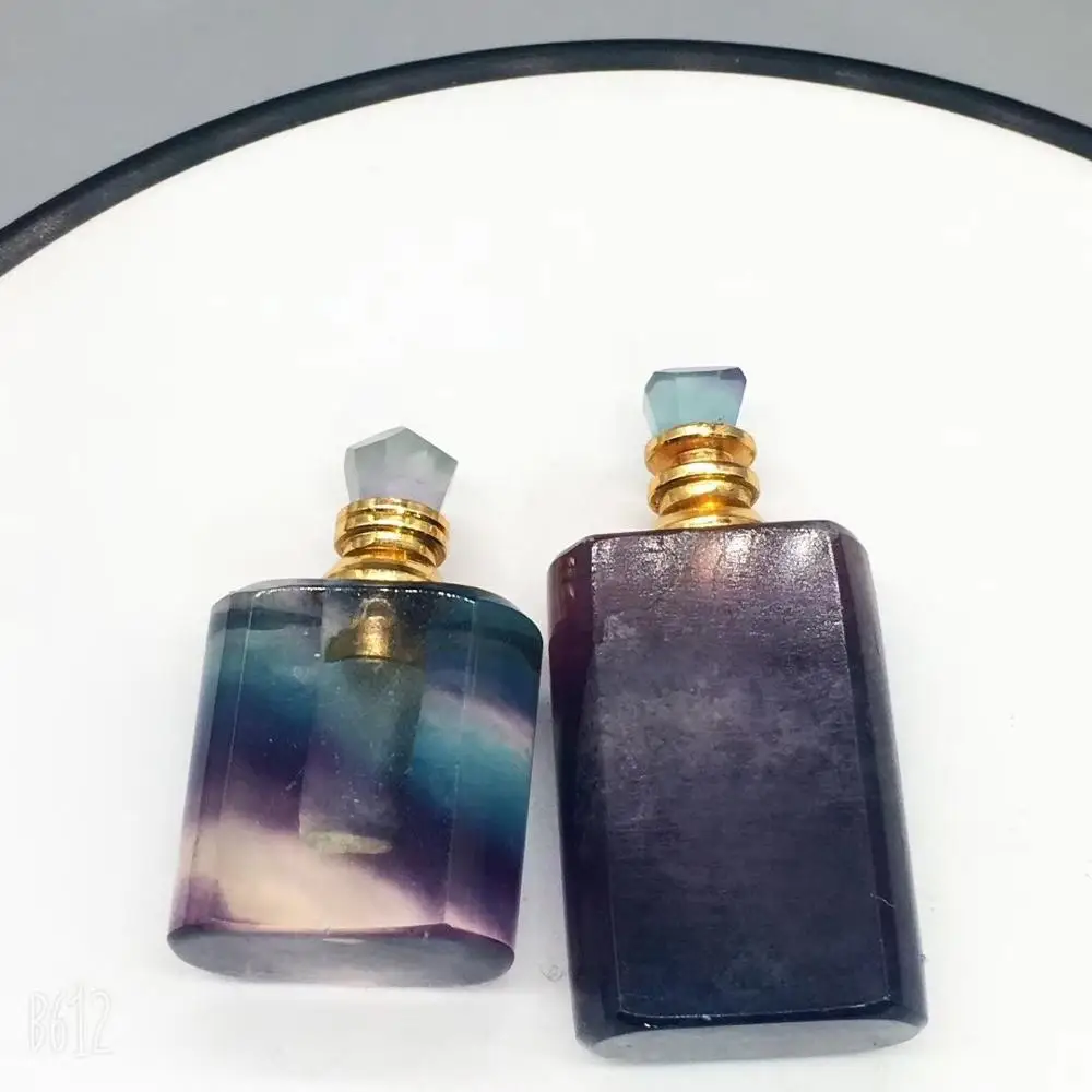 Perfume Bottle Crystal Pendant Natural Fluorite Perfume Bottle Reiki Healing Crystal Home Decoration as gift Perfume Bottle Crystal Pendant Natural Fluorite Perfume Bottle Reiki Healing Crystal Home Decoration as gift