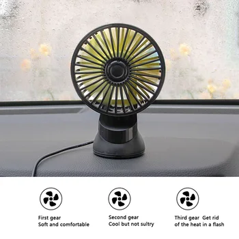 

Suction Cup USB Automobiles Car Fan 3 Gear Control Desktop Fan Home Office for Household Fan Cooling Accessories
