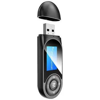 

5.0 Bluetooth Adapter Wireless LED Display USB Bluetooth Receiver Music Audio Transmitter Noise Reduction HIFI Sound 3.5mm AUX