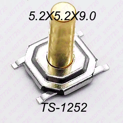 H 9.0mm Высокое качество, 50 шт., 5,2x5,2x1,5 мм до 9 мм, 4PIN, SMT, металлический Тактический кнопочный переключатель, тактовый переключатель, клавиша, динамик, аудио кнопка - Цвет: H 9.0mm