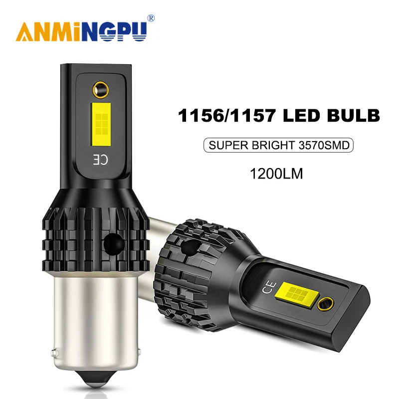 ANMINGPU 1x сигнальная лампа P21W Led BA15S 1156 BAU15S PY21W R5W 1157 BAY15D Canbus 3570SMD Реверсивный