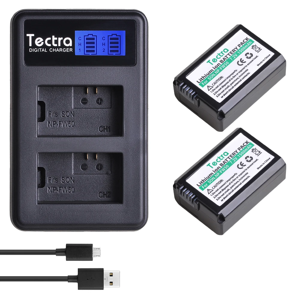 2 шт. аккумулятор 1500 мАч для Sony Alpha a6500 a6300 a6000 a5000 a3000|2pcs np-fw50|npfw50 batterynp-fw50 battery |