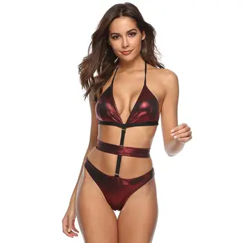 

New Special Fabric Bikini in 2019 one piece sexy black Sling bikinis swimsuit women