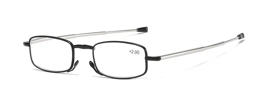 EVUNHUO мини складные очки для чтения для мужчин и женщин складные маленькие очки рамка черные металлические очки с оригинальной коробкой 1,0-4,0
