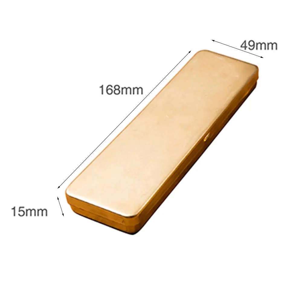 Brass Gift Pen Box Tin Box Metal Pen Holder Stationery Storage Stationery Container Creative school Office Supplies