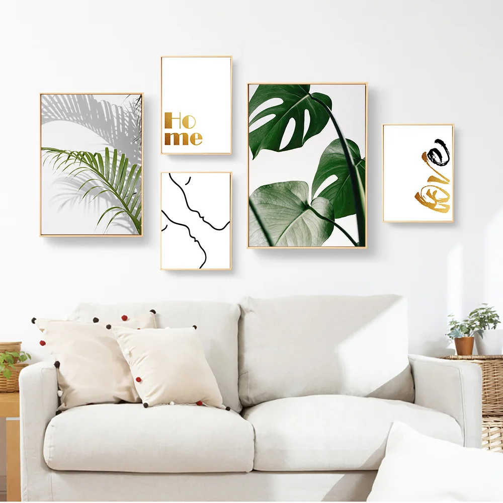 

Green Leaves Canvas Prints Wall Canvas Painting Abstract Canvas Pictures For Living Room Quotes Wall Poster Painting Home Decor