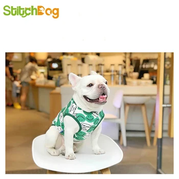 

Pets Clothes Dogs And Cats In Autumn And Summer Vest Green Smiling Face Middle And Small Size Dog Clothes