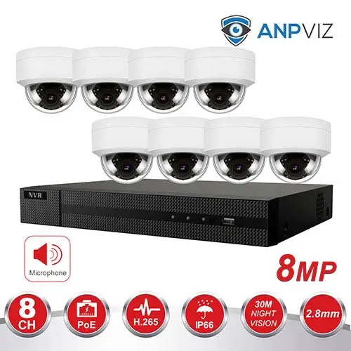 8CH 4K POE NVR Kit Security Camera System 8.0MP IR Indoor/Outdoor CCTV Dome POE IP Camera P2P Video Surveillance Set 2TB HDD - Цвет: 8 White 8MP KIT