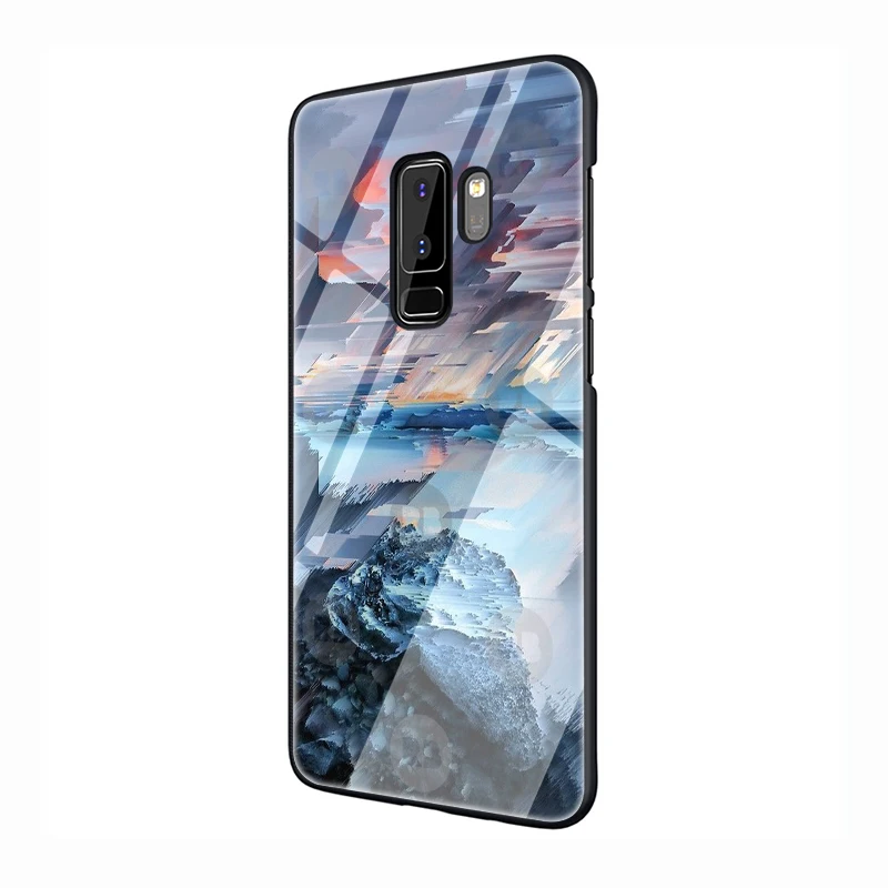 EWAU абстрактные глюк закаленное Стекло чехол для телефона для samsung S7 край S8 S9 S10 Note 8, 9, 10, плюс A10 20 30 40 50 60 70 - Цвет: G5