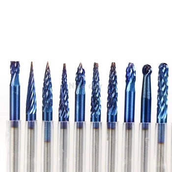 

20Pcs Super Nano Blue Coating Carbide Mixed Double/Single Cut Rotary Burrs Set Mr11 20 Dropship