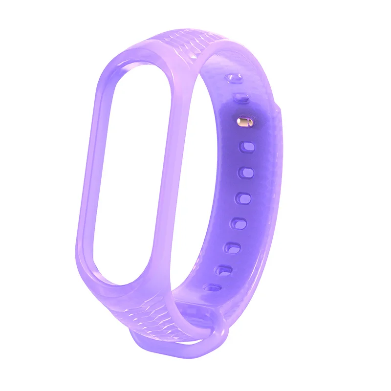Mi jobs mi Band 3 4 ремешок на запястье для Xiaomi mi Band 4 3 спортивный силиконовый браслет для mi band 4 3 Смарт-браслеты для наручных часов - Цвет: Purple