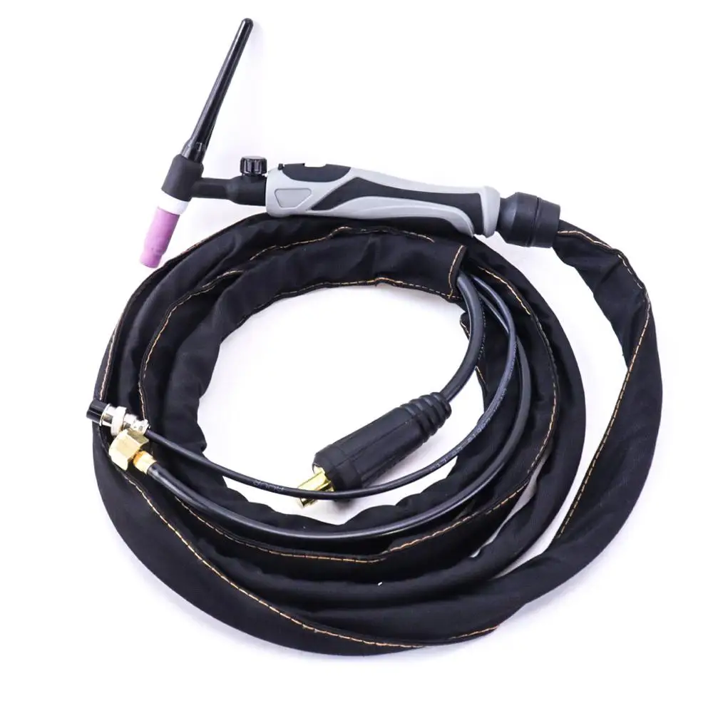 WP17-FV TIG Welding Torch GTAW Tungsten Arc WP17 Argon 3.7m 12.1ft Air Cooled WP-17 Flexible Neck Gas Valve TIG Torch