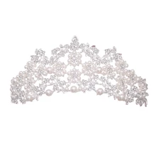 Tocado nupcial Vintage princesa corona boda perla accesorios para el cabello strass nupcial