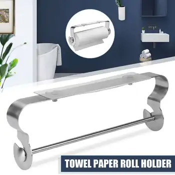 

Stainless Steel Towel Tissue Roll Holder Wall Mount No Drilling Toilet Paper Rack Holder Home Hotel Bathroom Decoration Supplies