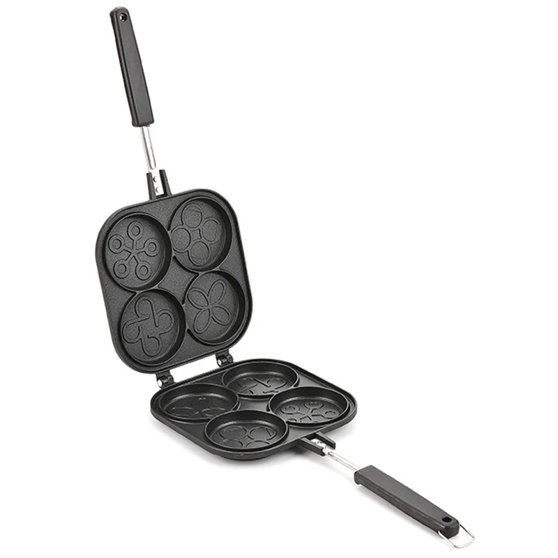 Four-Hole Waffle-Maker Pan Non-Stick Muffin Cake Lattice Barbecue Steak Breakfast Pot Dish Kitchen Baking Waffle Mold