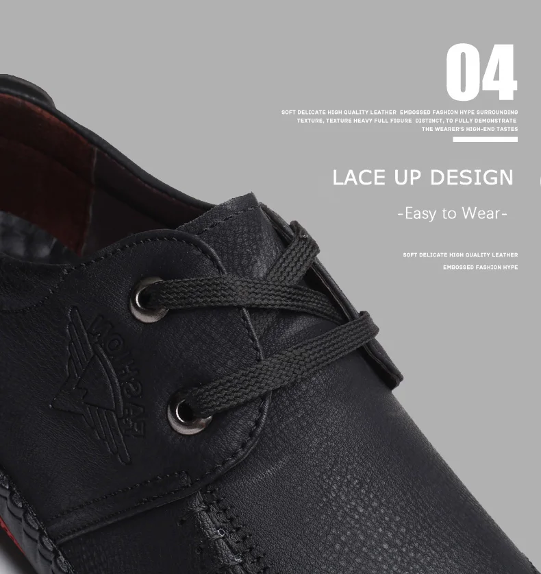 Mens Leather loafers boat shoes None-Slip Lace-up comfortable outdoor sports shoes spring autumn ankle boots (11)