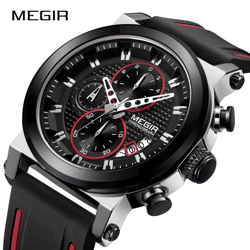 Часы MEGIR Мужские Аналоговые кварцевые креативные брендовые водонепроницаемые