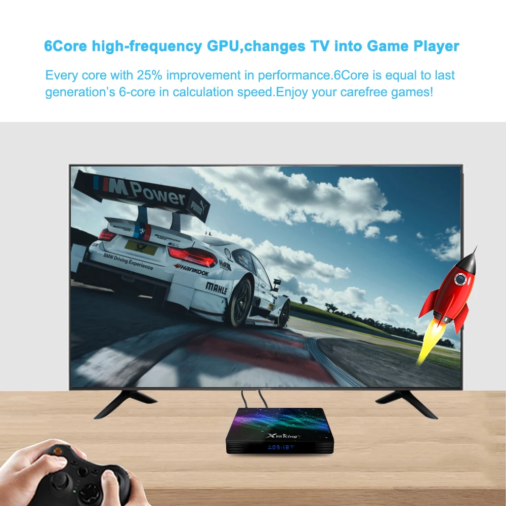  S922X Hexa core Set Top Box Mali-G52 MP6 Bluetooth 5.0 4G 128G DDR4X 4K Android 9.0 9 Smart USB3.0 