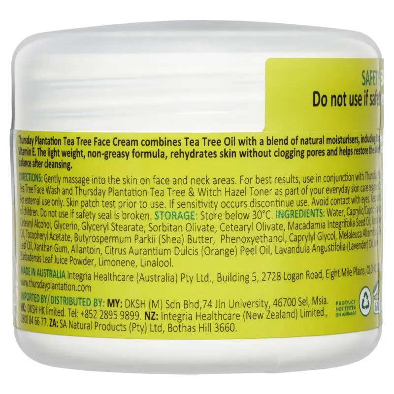 thursday plantation tea tree face cream
