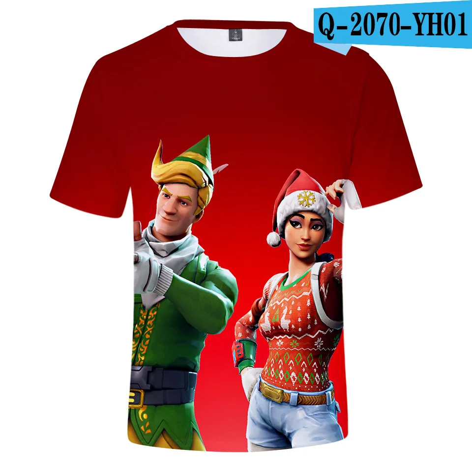 Z& Y От 3 до 20 лет/Летняя футболка, футболка с 3D принтом «Merry Christmas», детская забавная новая футболка, топы с короткими рукавами для мальчиков, Homme, футболки для девочек, для малышей