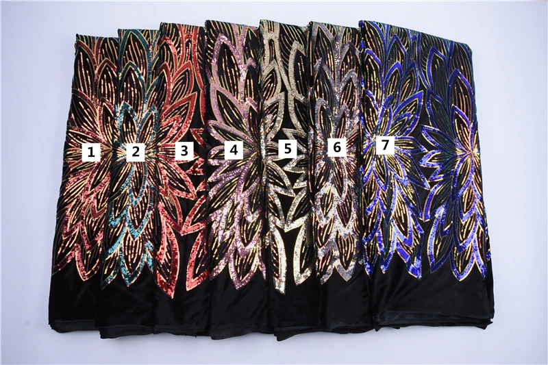 Вышивка французский бархат Сетка кружевная ткань Лидер продаж африканская сухая кружевная ткань с большим количеством пайеток для вечернего платья шитье F1766