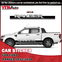 Porte latérale corps autocollants de voiture 4x4 de course à rayures graphiques vinyle hayon voiture autocollants personnalisés pour Ford Ranger 2012 2017 2018 2019 
