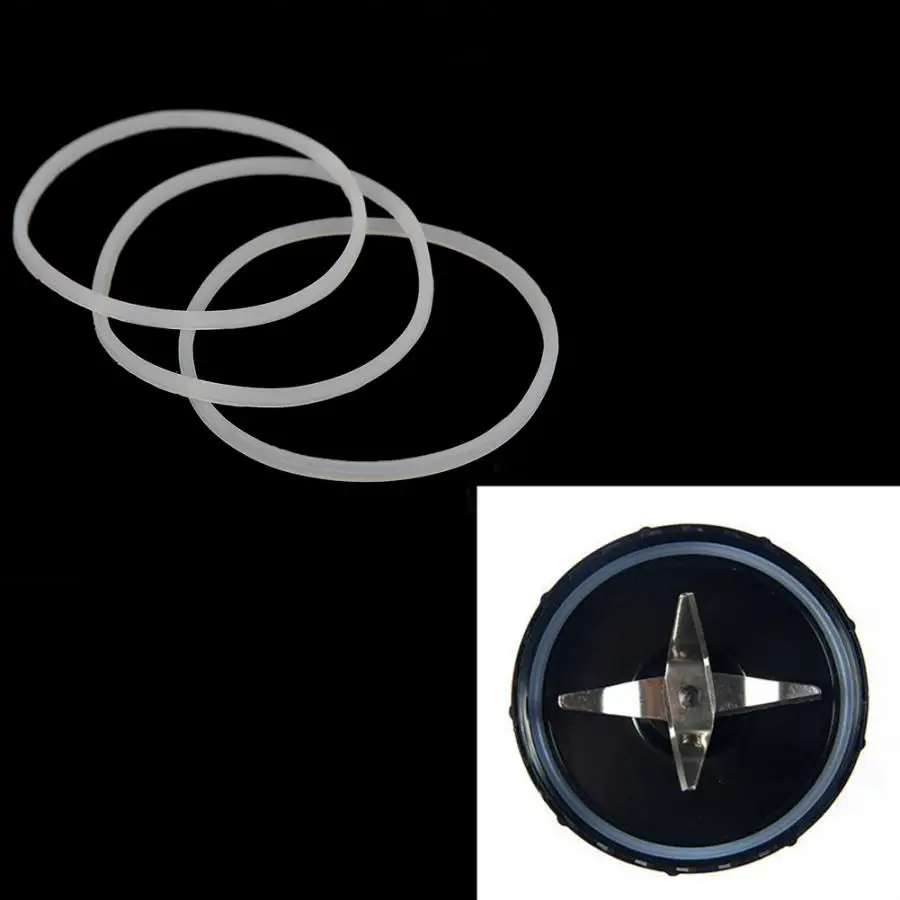 3Pcs Juicer Seal Rings New Replacement Gaskets Rubber Sealing For Flat Blade Kitchen Mixer Blender Parts
