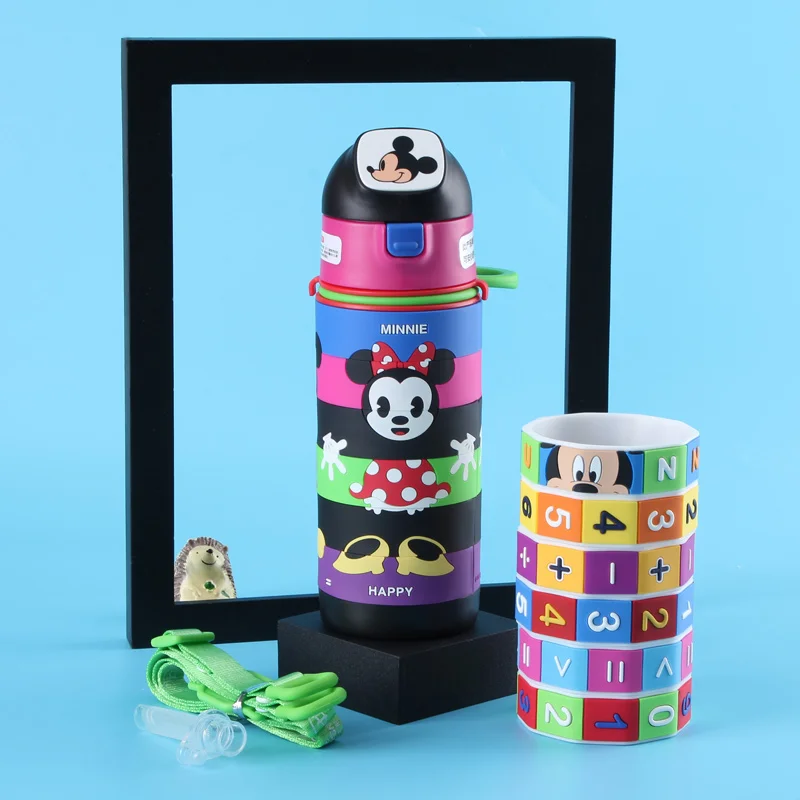 Disney baby Милая соломка из нержавеющей стали кружка чашка набор прямая чашка 400 мл детская чашка - Цвет: Color2