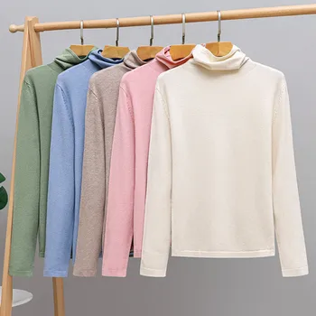 

2019 Fall Autumn Winter Women Knitted Turtleneck Sweater Cotton Wool Casual Korean Style Pullovers Jumpers Fashion Slim Sweaters