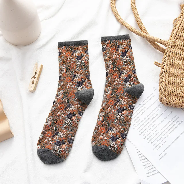 vintage socks fall winter fashion woman calcetines harajuku women skarpetki kobieta skarpety damskie meias femme chaussettes 2