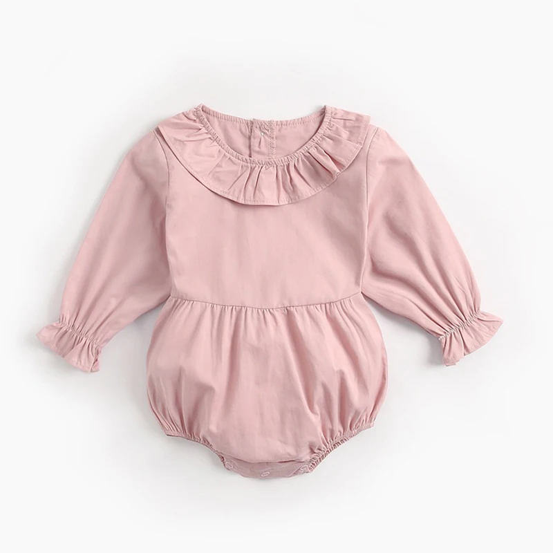 pink BRW9104 Комбинезон для маленьких девочек; модная одежда для новорожденных; сезон весна-осень; винтажные хлопковые боди принцессы с цветочным рисунком; детская одежда; боди для маленьких девочек - Цвет: pink BRW9104