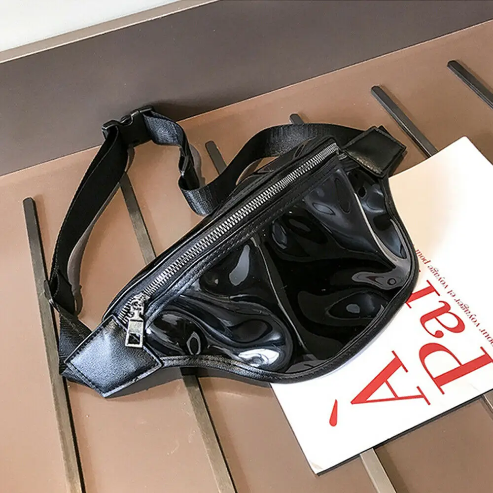 

Fashion Women Transparent Waist Fanny Pack Belt Bag Pouch Travel Hip Bum Bag Small Purse