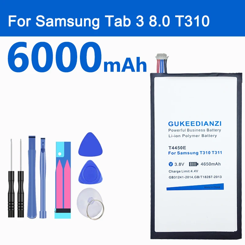GUKEEDIANZI T4450E 6000 мАч аккумулятор для планшета Samsung GALAXY Tab 3 8 0 T310 T311 T315 SM E0288 E0396 литий