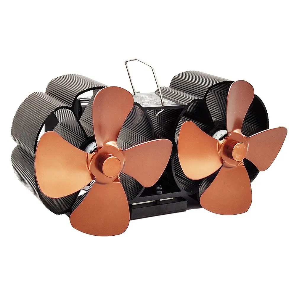 Magnetic 8 blades Мини-вентилятор для печки, бесшумный вентилятор с тепловым питанием, вентилятор для камина с древесным бревном, вентилятор для очень маленького пространства, тепловая мощность - Цвет: Magnetic 8 blades