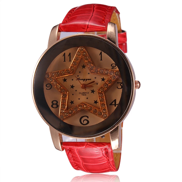 

New Products Hot Sale Crystal Rhinestone Women Watch Fashion Luxury Leather Strap Casual Waterproof Quartz Women Watch Ms. Gift