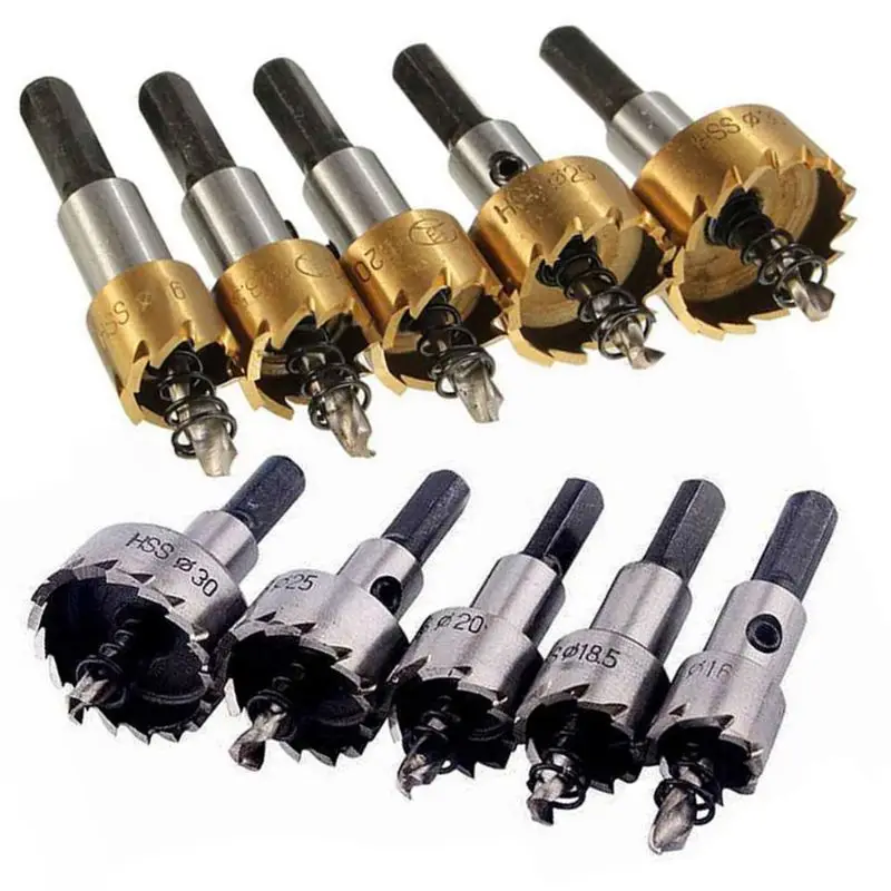 

5PCS Carbide Tip HSS Drill Bit Hole Saw Set Stainless Steel Metal Alloy 16~30mm 6XDD